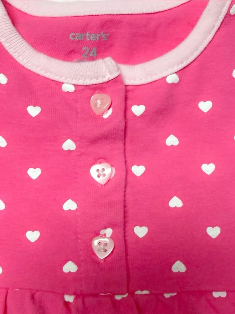 Carter’s Pink Heart Bunny Romper 24M